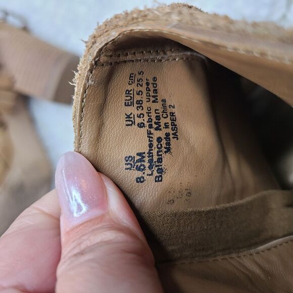 Carlos Santana Jasper 2 Tan Suede Fringed Peep-toe Open Heel Bootie sz 8.5 - Picture 6 of 7